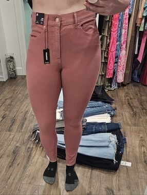 Express Women's Rose Pink High-Waist Jeggings In 10Long